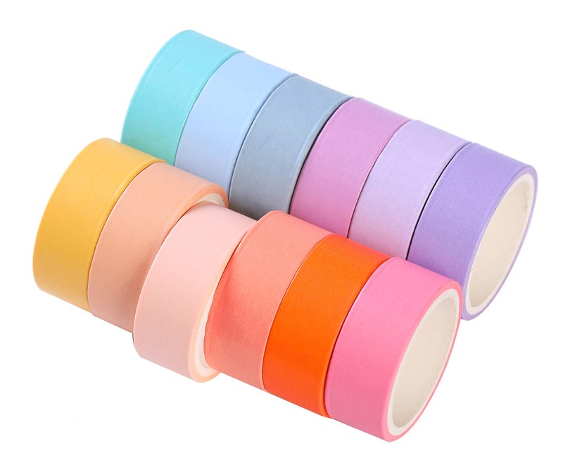 LEOTER 30 Rolls Washi Masking Tape Set, 15mm Wide Colorful Rainbow, Decorative Writable Craft Tape for DIY Scrapbook Designs - Image 5
